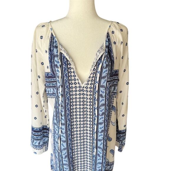 Tommy Bahama Blue Paisley Swimsuit Coverup Tunic Size Small - Picture 2 of 10